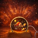 ZTH73 Solar System 3D Acrylic LED Night Lamp with Wooden Base for Home Decor