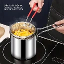 ZTK58 Small Deep Frying Pot With Strainer Basket (2 Pc Set / 1200 ML))