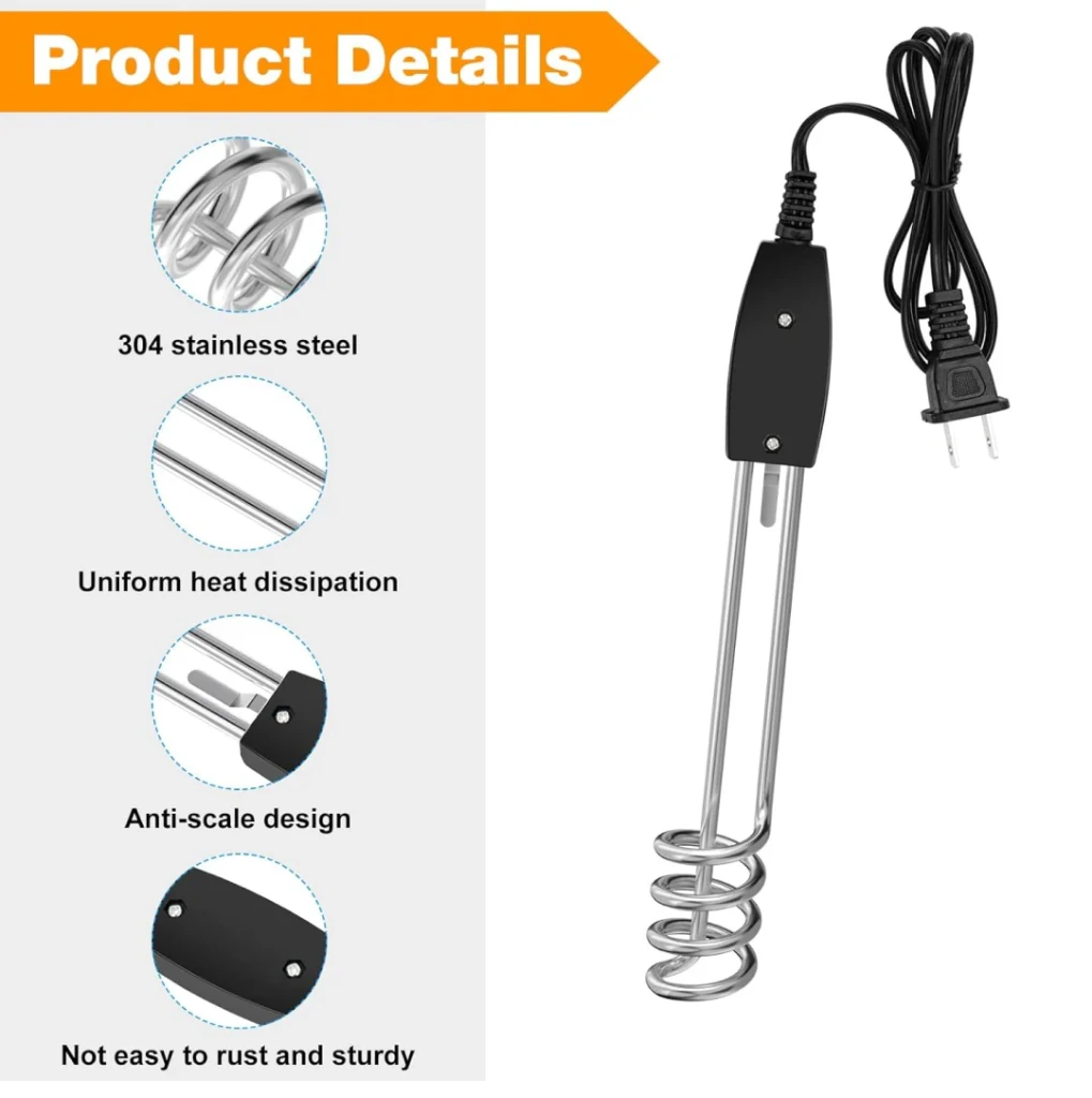 ZTH85 Water Heater Portable Electric Immersion Element Boiler 1000W-220V
