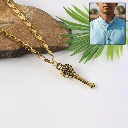 ZTJ26 Golden Hanuman Gada Pendant with Chain – Devotional Lightweight Daily Wear