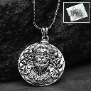 ZTJ29 Hanuman Face Locket With Chain & Silver Zinc And Metal Pendant Men & Women (1Pc)