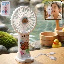 ZTE32 Cute Cartoon Rechargeable Handheld Fan (1Pc)