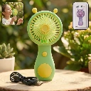 ZTE33 Cute Cartoon Style Rechargeable Mini Handheld Fan (1Pc)
