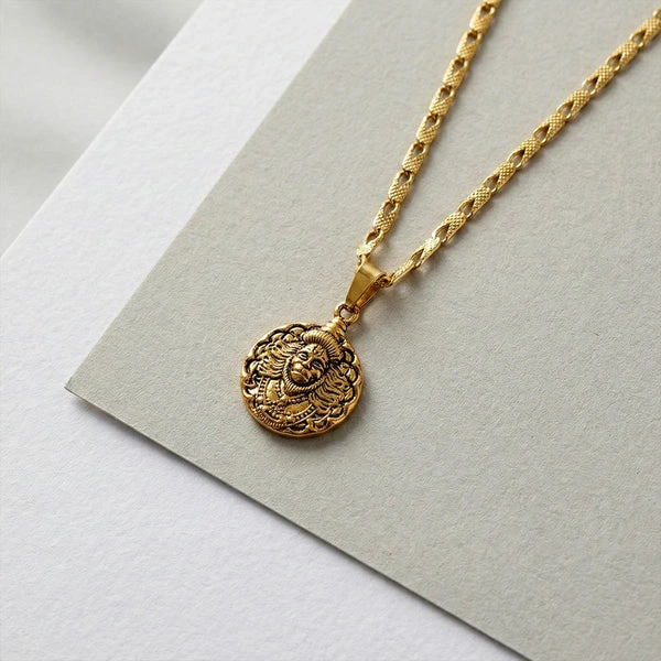 ZTJ35 Lord Hanuman Coin Style Devotional Pendant with Chain