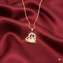 ZTJ40 Gold-Plated Heart & Peacock Pendant Necklace For women and Girls