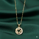 ZTJ42 Gold-Plated AD Floral Circle Pendant Necklace For women and Girls