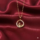 ZTJ43 Gold Plated AD Circle Pendant Necklace For women and Girls