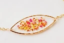 ZTJONE13 Golden Meadow Oval Floral Resin Bracelet