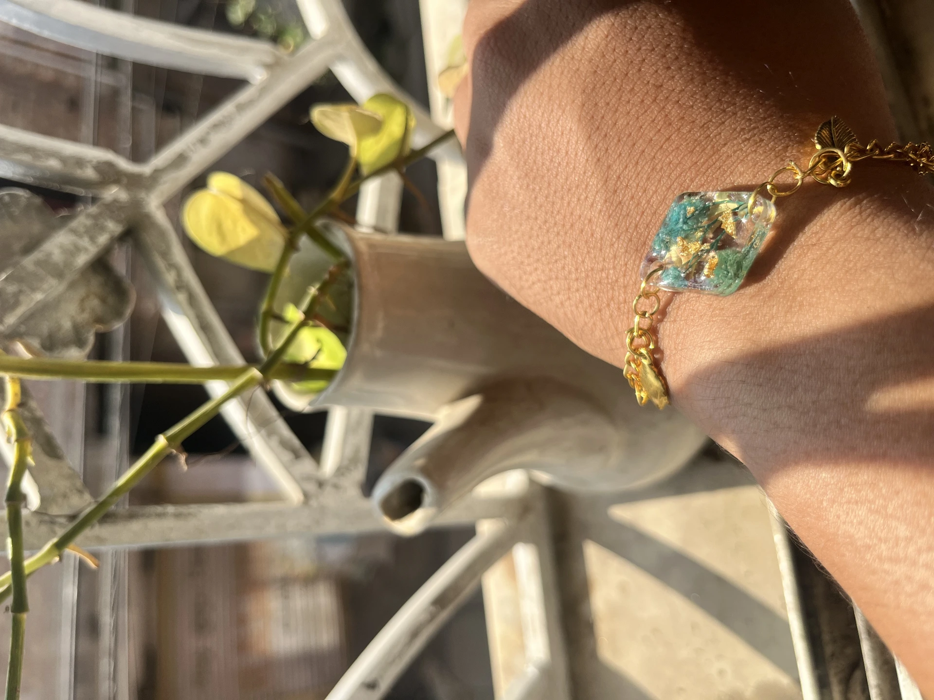 ZTJONE17 Emerald Drift Resin Bracelet For Women's