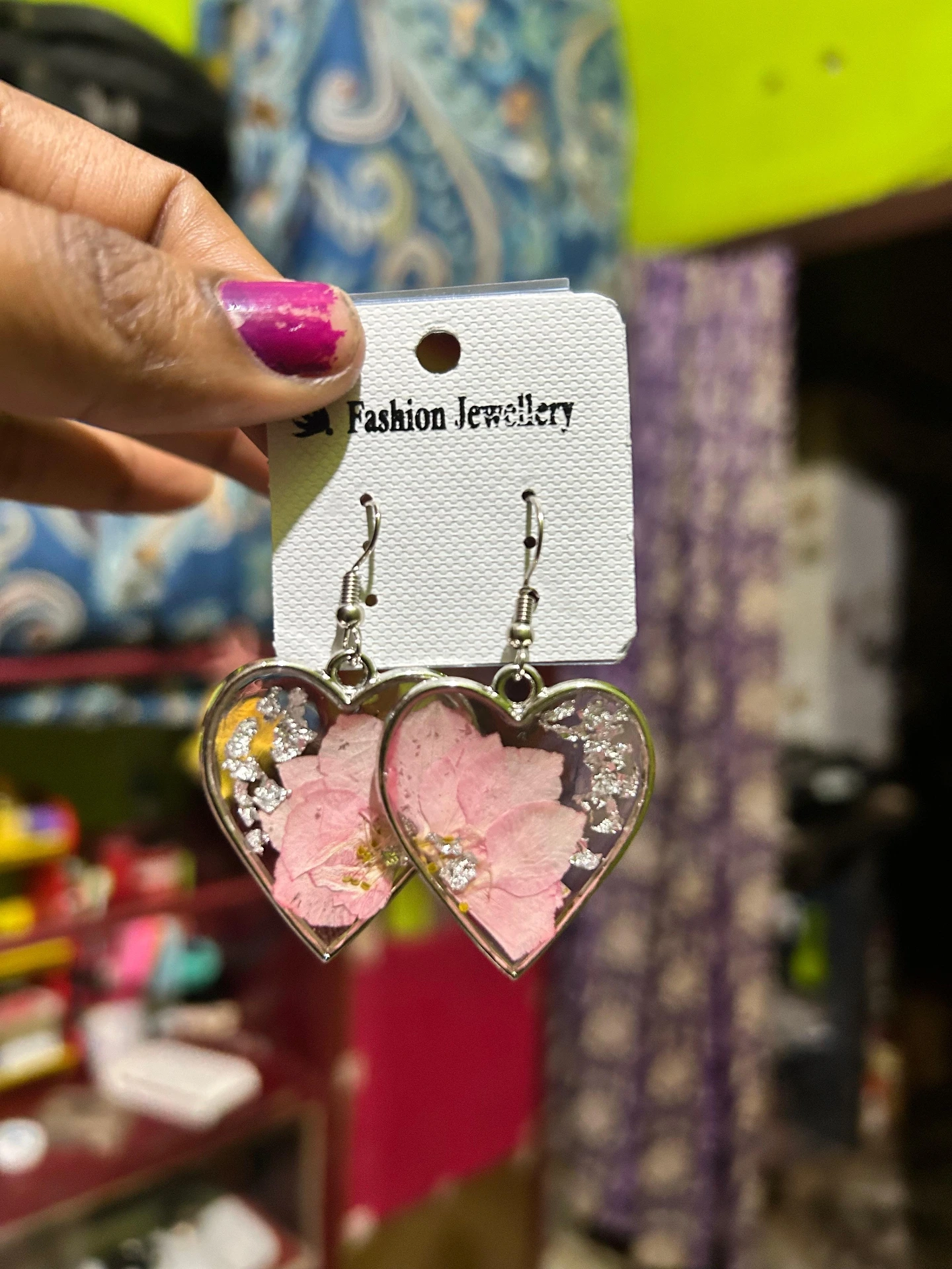 ZTJONE28 Pink Floral Heart Resin Earrings For Women