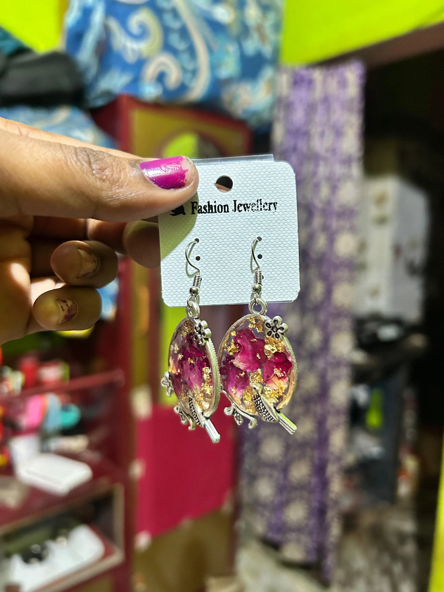 ZTJONE29 Rose Pink Floral Resin Drop Earrings For Women's