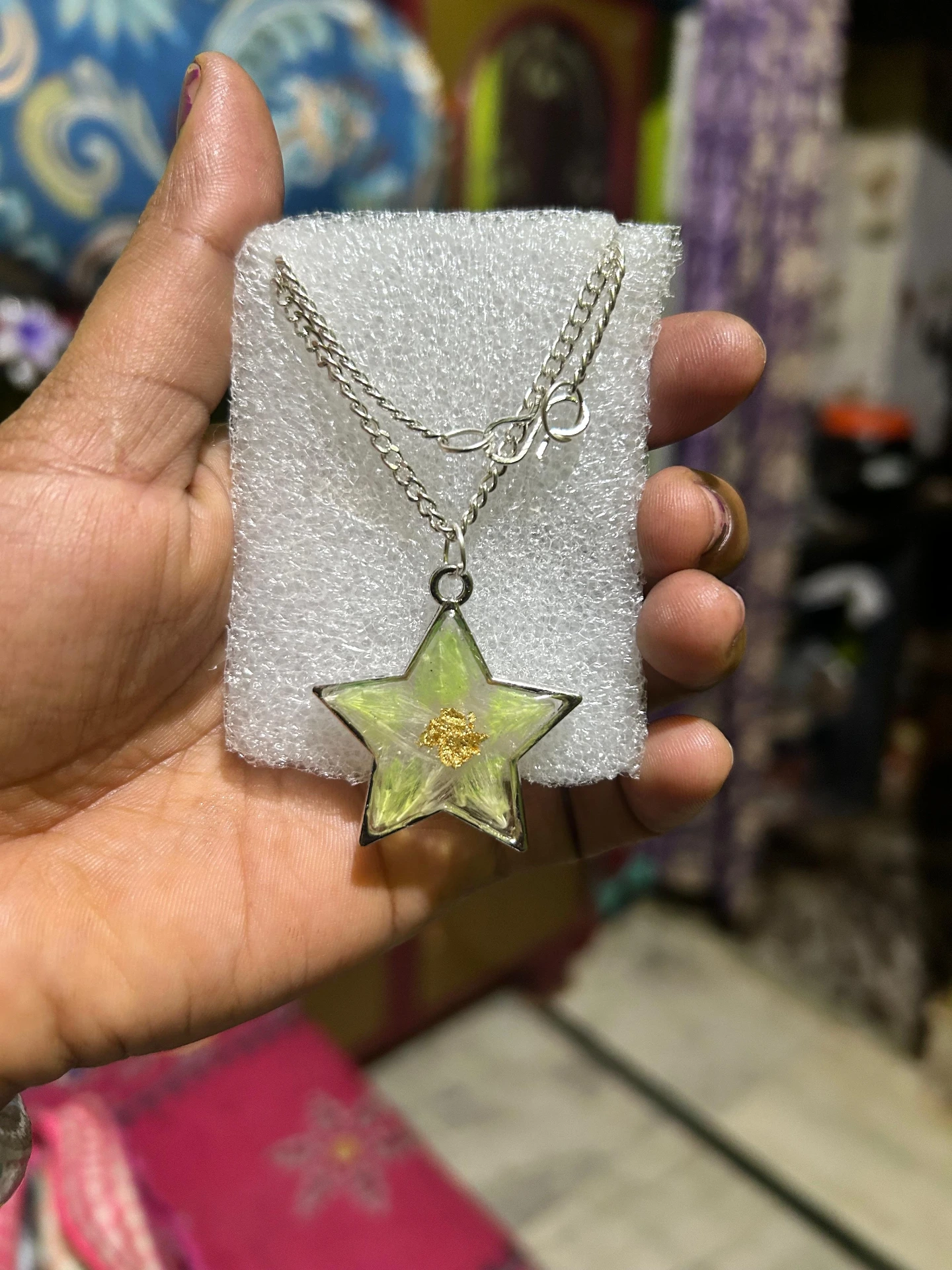 ZTJONE35 Handmade Celestial Star Resin Pendant Necklace