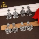 ZTJ69 Trendy Oxidised Silver Statement Earrings Combo Set for Women & Girls (Set of 4)