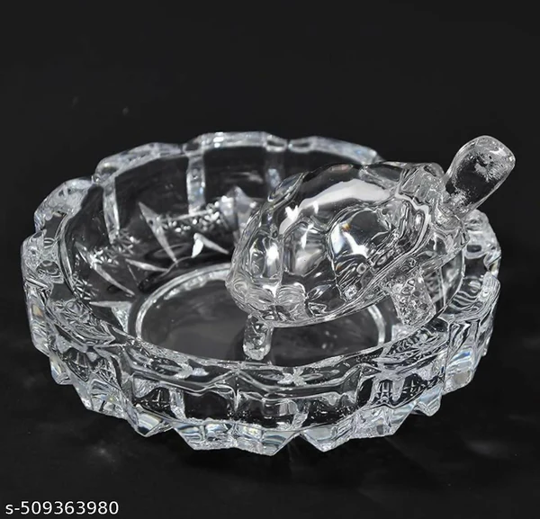 ZTH101 Crystal Turtle Decorative tray Crystal Tortoise Glass Kachua With Beautiful Bowl Plate Fengshui Vastu Set