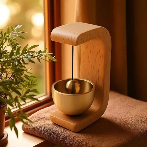 ZTH102 Handcrafted Wooden Door Bell with Premium Brass Bell