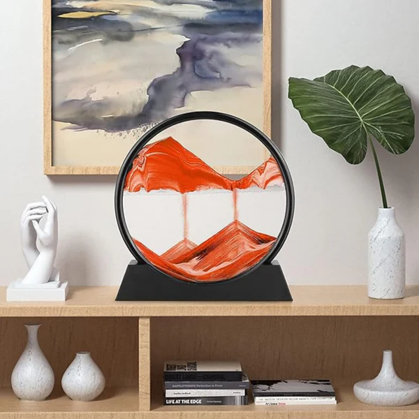 ZTH105  Premium Round Rotating Moving Sand Art Frame for Home & Office Decor