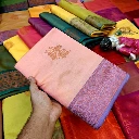 ZTNSS44 Premium South Muga Silk Saree with Soft Peach Body & Copper Zari Border