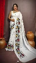 ZTNSS59 Off-White Korat Par Rayon Saree with Multicolor Thread Butta Work
