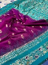 ZTNSS66 Premium Ikkat Mahabalipuram Silk Saree with Zari Butta & Heavy Contrast Border