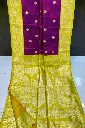 ZTNSS70 Jamuni Purple Silk Saree with Mayurkanthi Zari Border & Parrot Green Pallu (With Blouse Piece)