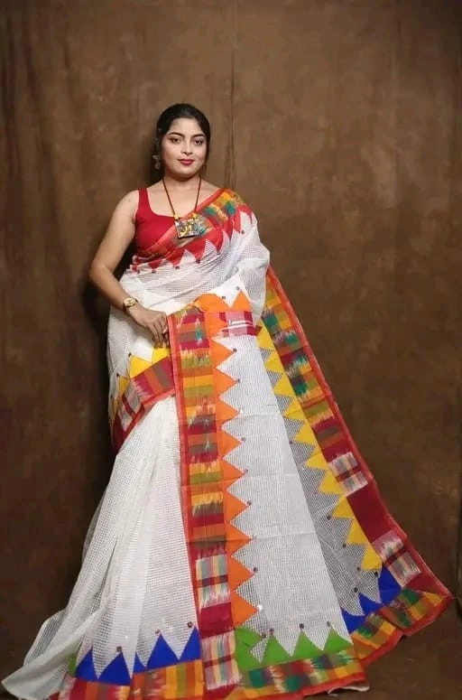 ZTNSS78 Multicolour Resham Kota Appliqué Saree with Handcrafted Border