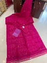 ZTNSS82 Exclusive Soft Dhakai Jamdani Saree in Rani Pink with Woven Border