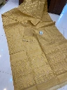 ZTNSS93 Exclusive Soft Dhakai Jamdani Saree in Golden Beige with Tonal Woven Border