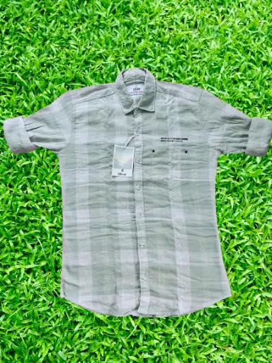 ZT6 Men's Checked Slim Fit Shirt with Patch Pocket