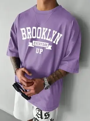 ZT2 Men Printed Round Neck Cotton Blend Purple T-Shirt