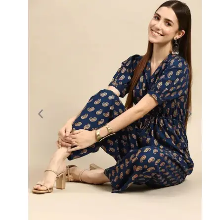 ZT2 Rayon Printed Jumpsuit For Women's.