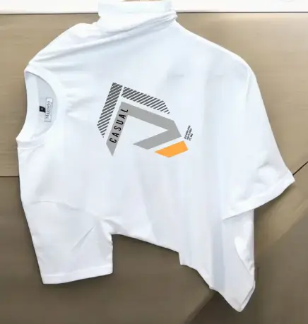 ZT8 Men Printed Crew Neck Pure Cotton White T-Shirt